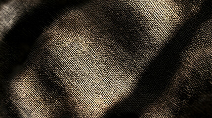 A small dark black pattern on silk fabric creating a textured background with a unique combination of lines, colors, and shadows perfect for a copy space image.illustration