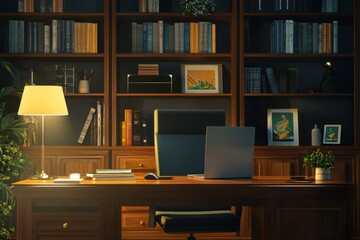 Work from home seamless 3D loop animation in UHD quality, offering an engaging and flexible work environment.