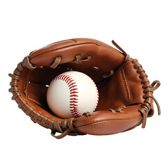 Baseball and Glove Isolated on Transparent Background
