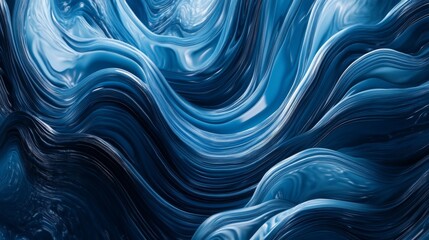 Obraz premium Abstract Ocean: Blue Waves and Fluid Art Texture