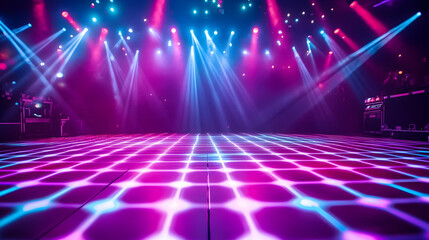 Vibrant Disco Dance Floor with Laser Lights.illustration