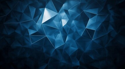 Obraz premium Abstract Blue Geometric Polygonal Background: Dark Triangles Texture