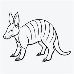 Fototapeta premium Aardvark line art White background illustration Generative Ai