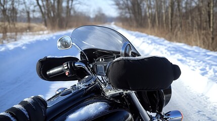 Warm your hands on these motorcycle handlebar muffs in winter, leaving your hands free for operating the controls. 
