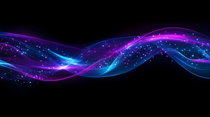 Abstract Neon Waves: Glowing Particles and Dynamic Lines