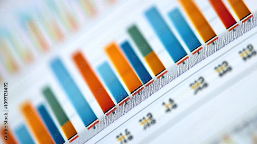 Poster Colorful Bar Graph Data Visualization Showing Business Trends