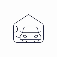 car garage electric charge icon sign vector