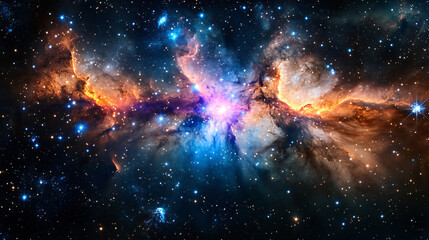 Obraz premium Breathtaking deep space view: nebula, stars, and cosmic dust clouds