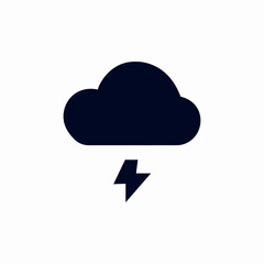 cloud bolt raining icon sign vector