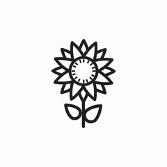 sunflower plant icon sign vector