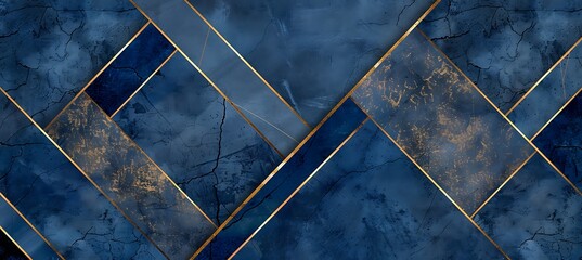 A serene blue background accented with striking diagonal golden lines, symbolizing elegance and sophistication in a minimalistic yet captivating geometric design