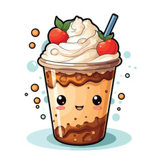 Cartoon milkshake mascot vector