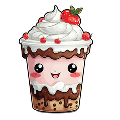 Cartoon milkshake mascot vector
