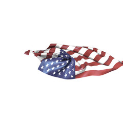Fototapeta premium Waving American Flag Isolated on White Background