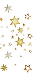 A collection of golden stars on a black background, creating a sense of wonder and magic.