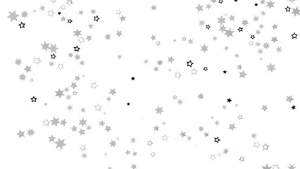 A digital illustration of silver stars scattered on a black background, creating a twinkling and festive atmosphere
