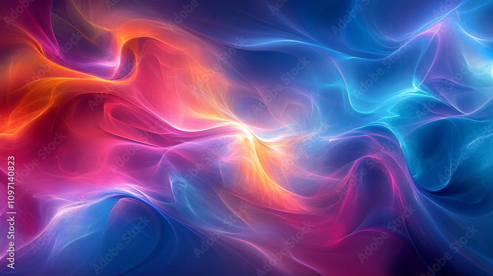 Aufkleber colorful smoke-like formations intertwine, creating a mesmerizing abstract background with vibrant h