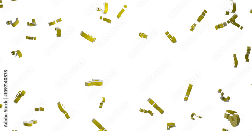 Poster Colored question marks background. 3D Rendering..