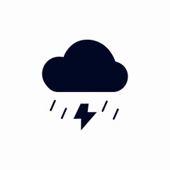 cloud rain lightning icon sign vector