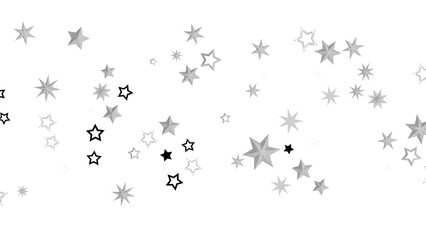 A digital illustration featuring white stars on a black background creating an abstract and cosmic starry night.