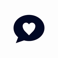 heart love speech bubble icon sign vector