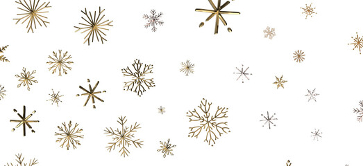 Festive Snowstorm: Magnificent 3D Illustration Showcasing Falling Christmas Snowflakes