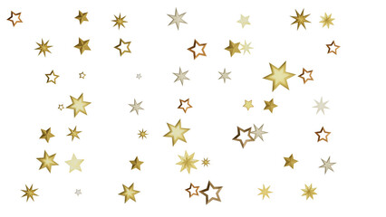 A black background with scattered gold stars of different sizes and shades, creating a simple yet festive and celebratory atmosphere.