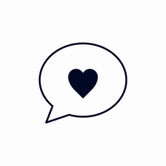 speech bubble heart romantic icon sign vector