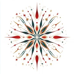 Intricate Geometric Design Featuring Vibrant Colors and Symmetrical Patterns Inspired by Nature During a Festive Occasion