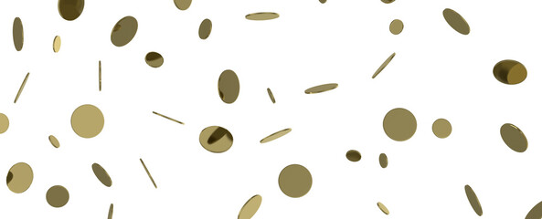 Glorious Cascade: Exquisite 3D Illustration of Glowing Gold Confetti