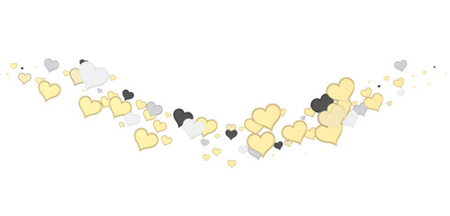 realistic isolated heart confetti on the transparent background for decoration and covering. Concept of Happy Valentine's Day,