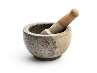 Mortar and pestle made of stone, perfect for grinding spices and herbs
