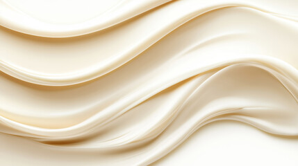 Obraz premium A smooth, creamy background featuring gentle curves and folds, creating an elegant and luxurious feel, perfect for beauty and skincare product displays.