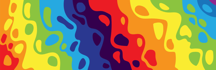 Bright Colorful Abstract Rainbow Vector Background. Pop Art Style Vector Pattern for Love, Pride and Celebration Theme