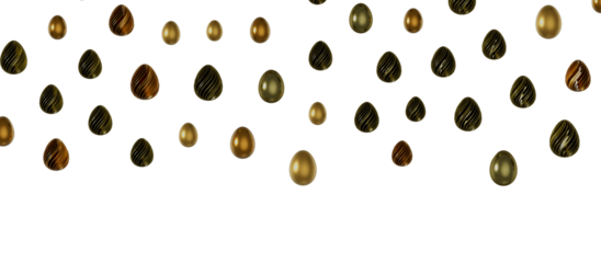 Set of different 3D realistic, shiny, golden,