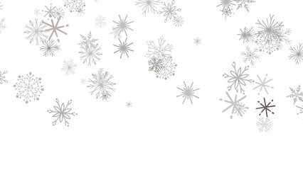 Falling Snowflakes on White Background
