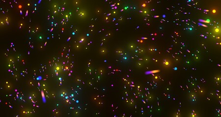 Abstract Colorful Glowing Particles Background