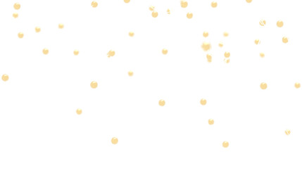 Abstract Golden Dots Scattered On White Background