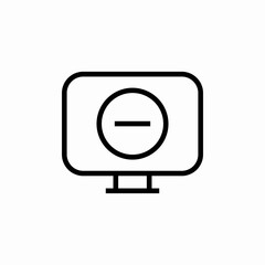 computer minus remove icon sign vector