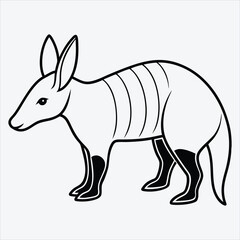 Obraz premium Aardvark line art White background illustration Generative Ai