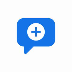 create chat plus speech bubble icon sign vector