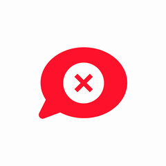 delete chat  speech bubble icon sign vector