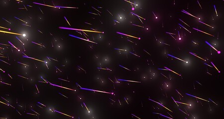 Abstract Colorful Streaks on Black Background