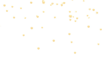 Abstract Yellow Balls Floating on White Background