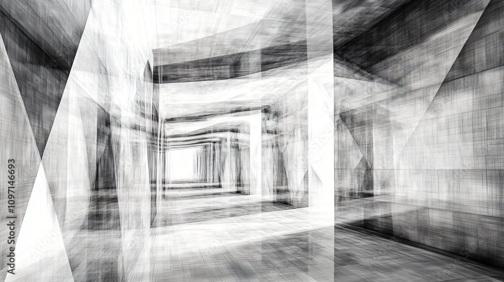 Poster abstract tunnel vanishing point creates a captivating depth illusion, evoking a sense of mystery and