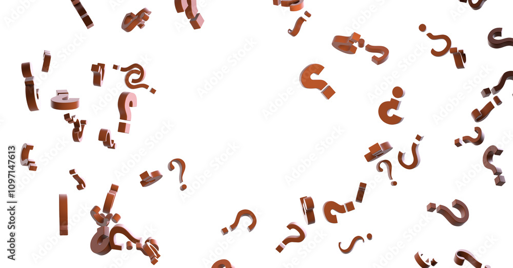 Poster question marks. computer generated 3d