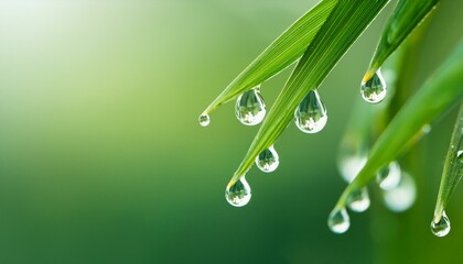 나뭇잎 끝에 물방울이 매달려있는 모습