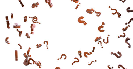 question marks. Computer generated 3d