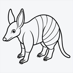Fototapeta premium Aardvark line art White background illustration Generative Ai