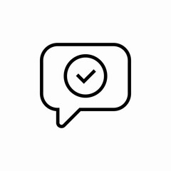 speech bubble check mark icon sign vector